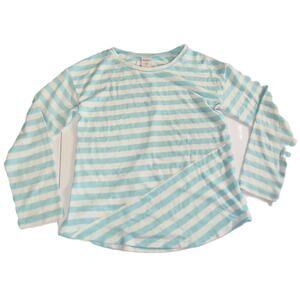 Arizona Girls Long Sleeve Round Neck Sweatshirt Blue/White Striped S(7/8) G001